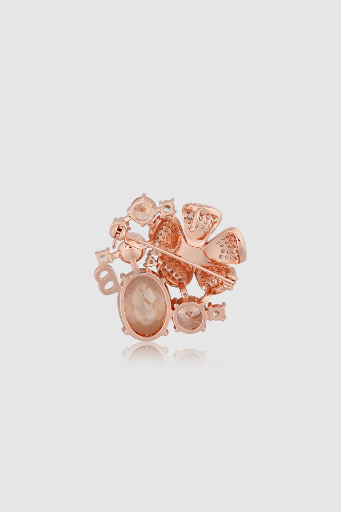 Plumeria Brooch - Rose Gold