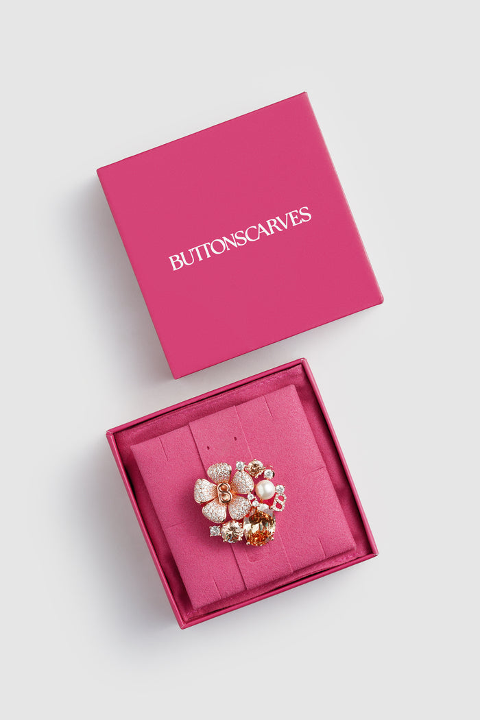 Plumeria Brooch - Rose Gold