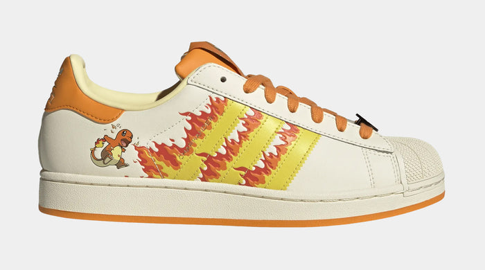 Pokemon x Adidas Superstar Charmander Mens Lifestyle Shoes (Cream White/Shock Yellow)