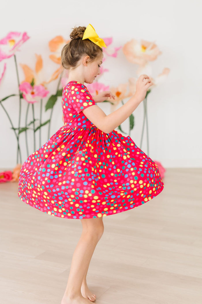 Polka Dot Party S/S Pocket Twirl Dress-Mila & Rose ®