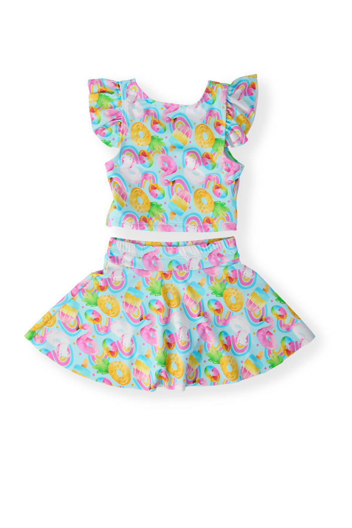 Pool Party Flutter Sleeve Twirl-kini Swimsuit Set-Mila & Rose ®