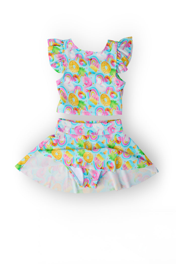 Pool Party Flutter Sleeve Twirl-kini Swimsuit Set-Mila & Rose ®