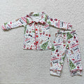 (Promotion) 6 A1-30 Christmas Mouse Print Baby Boys Christmas Buttons Pajamas Clothes Set