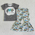(Promotion)Aa-3 Peace Love Fishing Top Bell Pants Girls Outfits