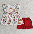 (Promotion)Hamburger Fried Chicken Print Girls Summer Outfits A7-22