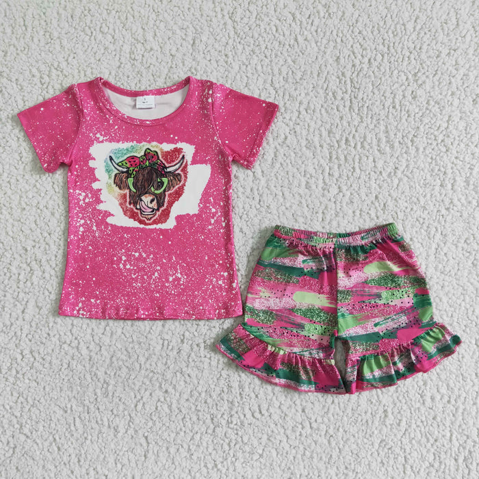 (Promotion)Short sleeve ruffles shorts summer outfits GSSO0074