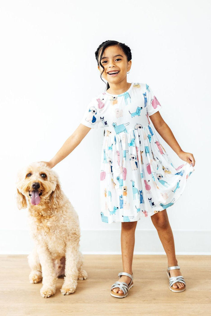 (S) Puppy Pals S/S Pocket Twirl Dress-Mila & Rose ®