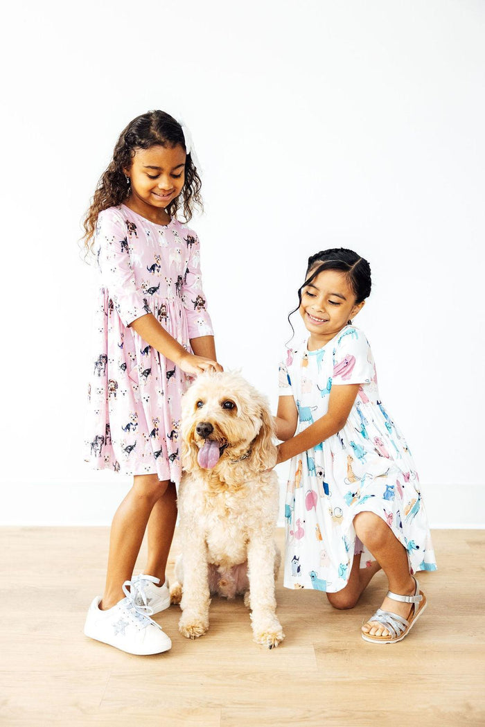 (S) Puppy Pals S/S Pocket Twirl Dress-Mila & Rose ®