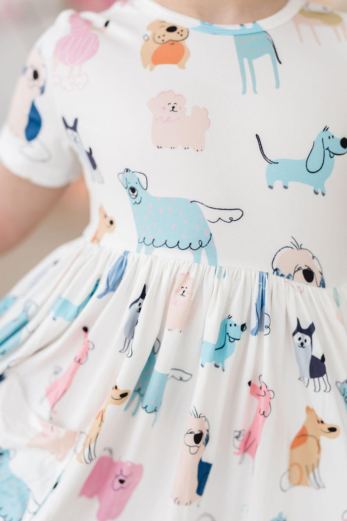 (S) Puppy Pals S/S Pocket Twirl Dress-Mila & Rose ®