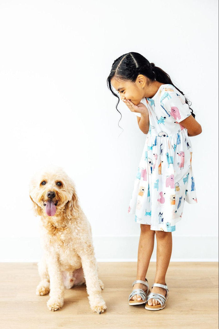(S) Puppy Pals S/S Pocket Twirl Dress-Mila & Rose ®