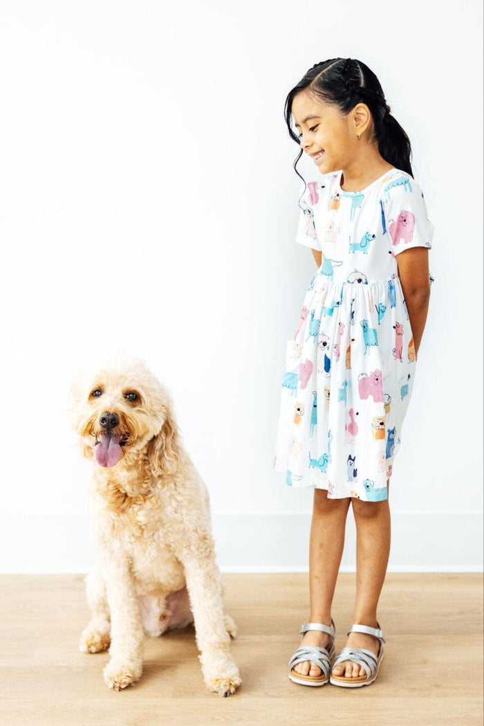 (S) Puppy Pals S/S Pocket Twirl Dress-Mila & Rose ®