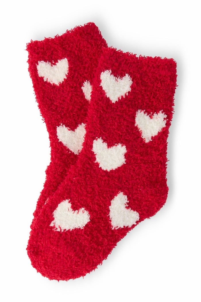 Red/Coconut Heart Cozy Socks-Mila & Rose ®