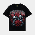 Rose Skull Mens Short Sleeve Shirt (Black/Red)