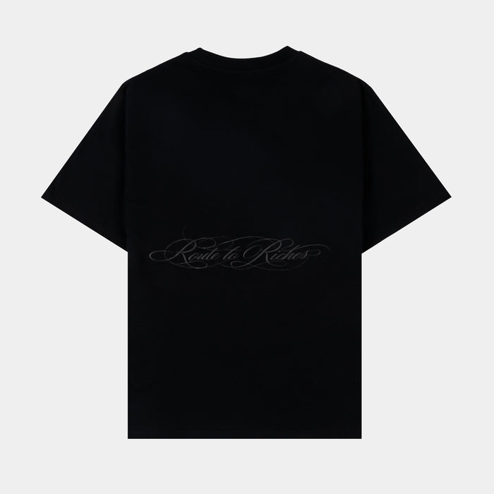 Rose Skull Mens Short Sleeve Shirt (Black/Red)
