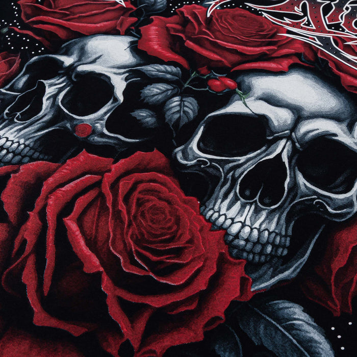 Rose Skull Mens Short Sleeve Shirt (Black/Red)