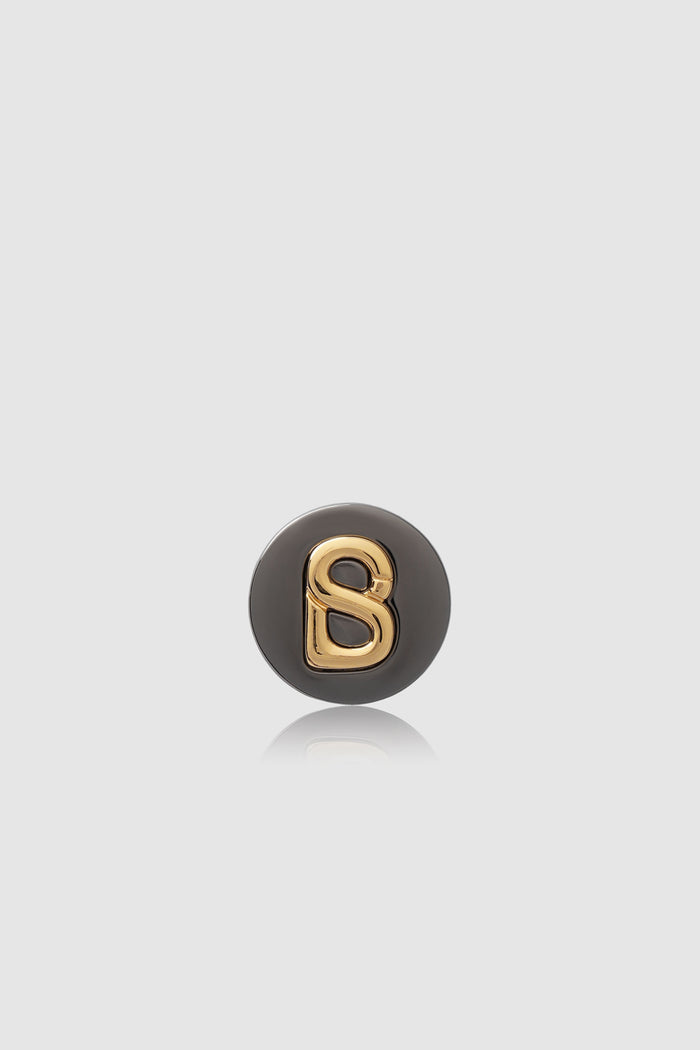 Round Pin Brooch 02 - Black/Gold