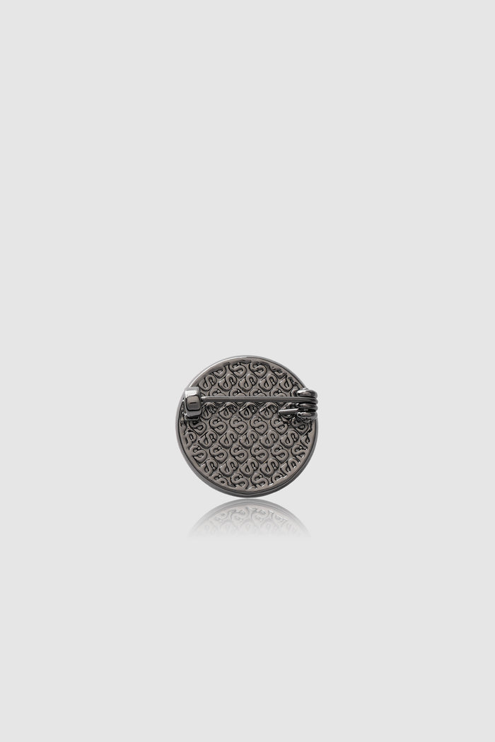Round Pin Brooch 02 - Black/Gold