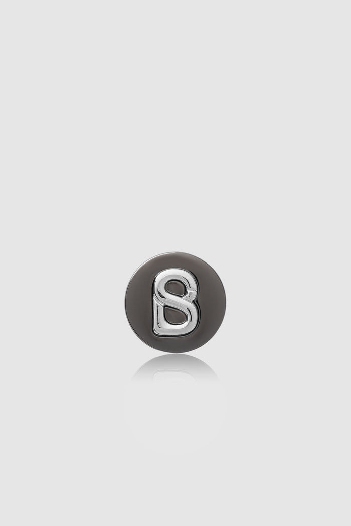 Round Pin Brooch 02 - Black/Silver