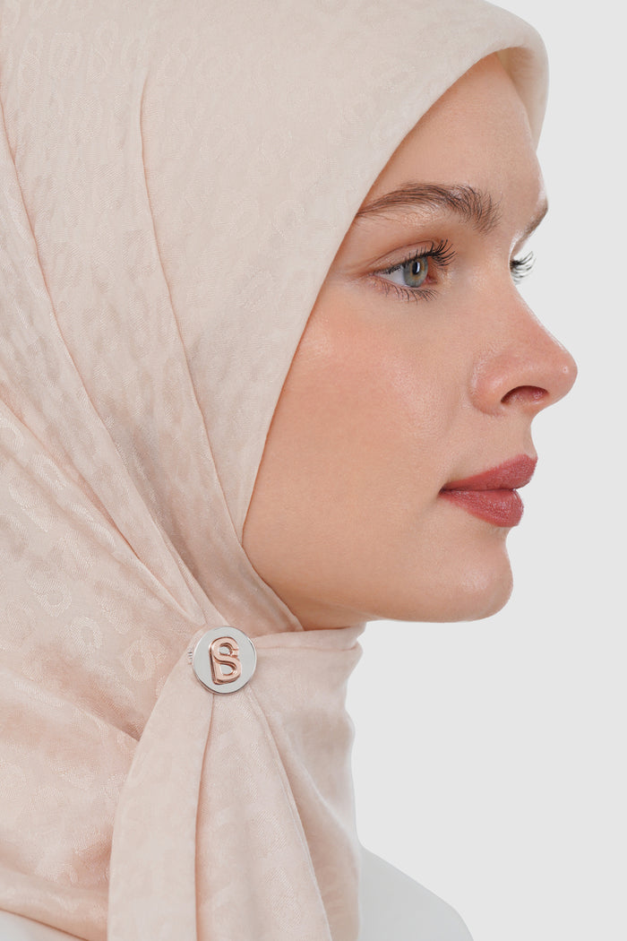 Round Pin Brooch 02 - Silver/Rose Gold