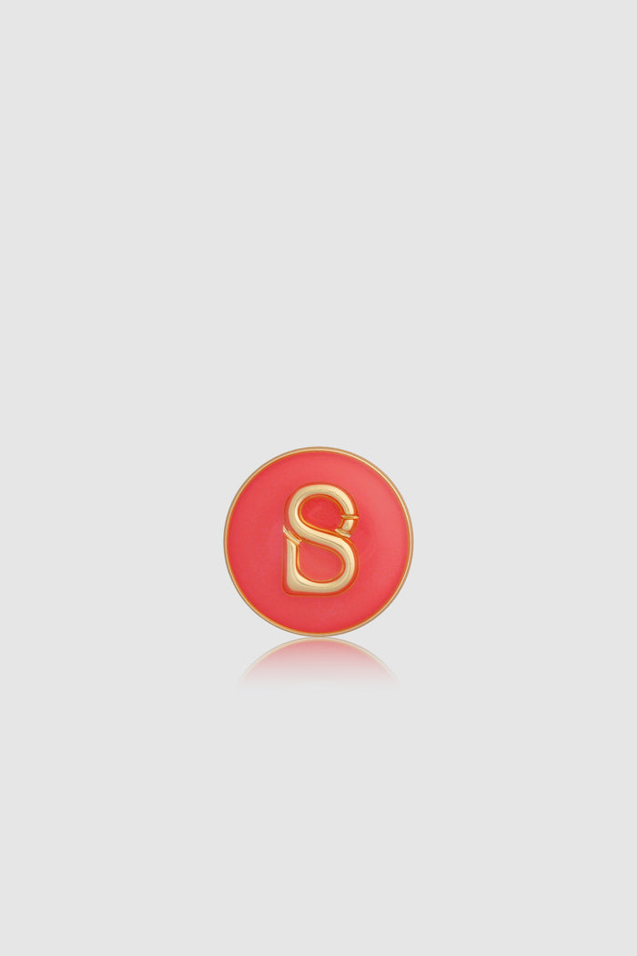 round pin brooch package 06 in aurora by buttonscarves with orange colour front view