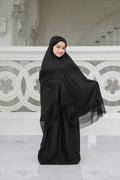 safa kids prayer robe in black by buttonscarves