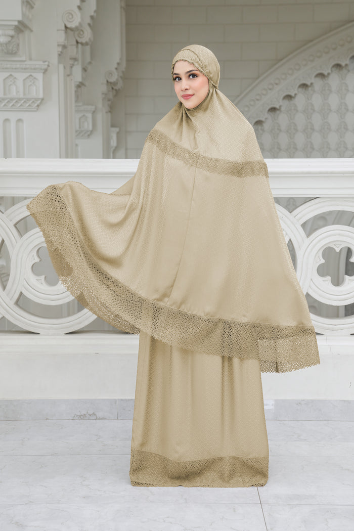 safa prayer robe in beige by buttonscarves