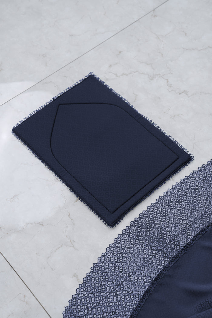 safa prayer robe in navy by buttonscarves prayer mat