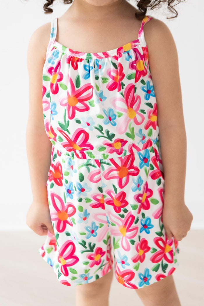 SALE Neon Floral Strappy Play Romper-Mila & Rose ®