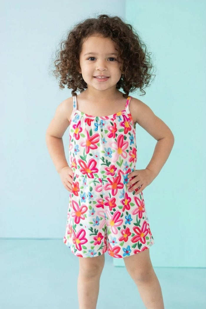 SALE Neon Floral Strappy Play Romper-Mila & Rose ®
