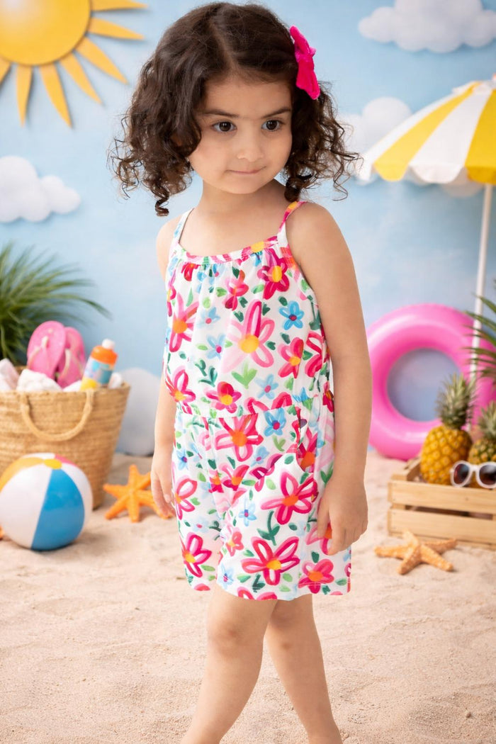 SALE Neon Floral Strappy Play Romper-Mila & Rose ®