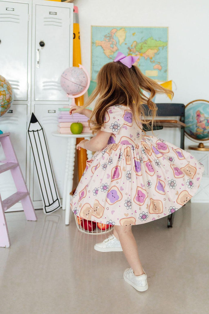 SALE Peanut Butter Jelly Time S/S Pocket Twirl Dress-Mila & Rose ®