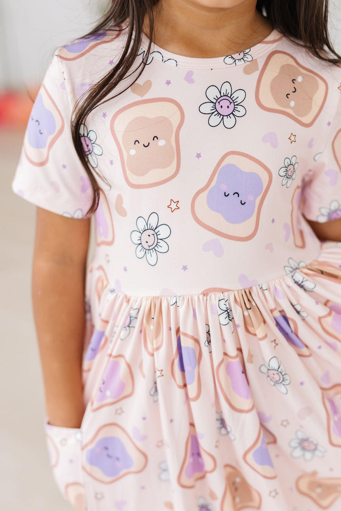 SALE Peanut Butter Jelly Time S/S Pocket Twirl Dress-Mila & Rose ®
