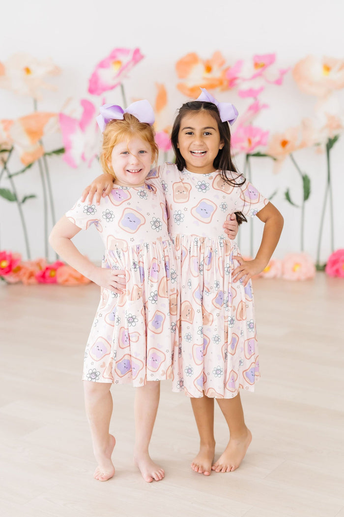SALE Peanut Butter Jelly Time S/S Pocket Twirl Dress-Mila & Rose ®