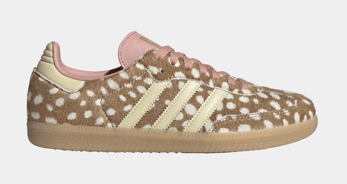 Samba OG Deer Print Womens Lifestyle Shoes (Brown Desert/Warm Vanilla/Wonder Mauve)
