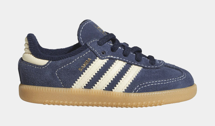 Samba OG Elastic Lace Preschool Lifestyle Shoes (Night Indigo/Warm Vanilla/Gum)