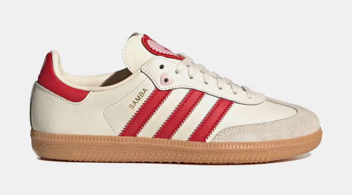 Samba OG Valentines Day Grade School Lifestyle Shoes (Cream White/Better Sarlet/Gum)