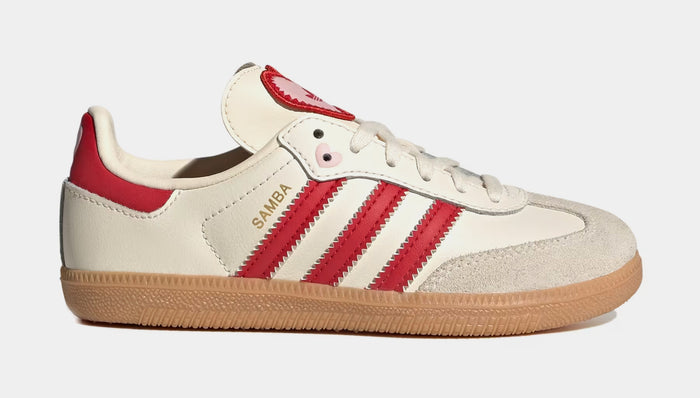 Samba OG Valentines Day Preschool Lifestyle Shoes (Cream White/Better Scarlet/Gum)