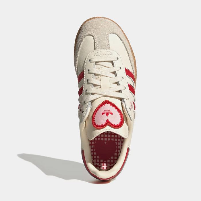 Samba OG Valentines Day Preschool Lifestyle Shoes (Cream White/Better Scarlet/Gum)