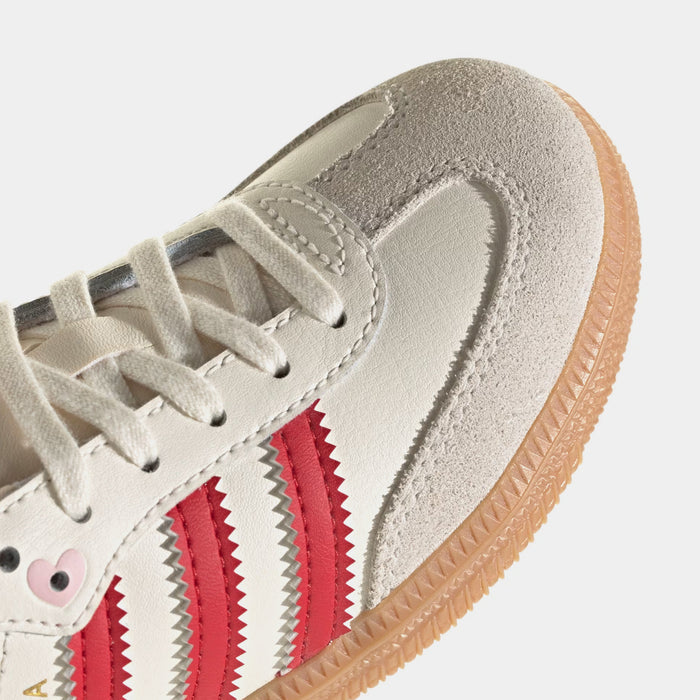 Samba OG Valentines Day Preschool Lifestyle Shoes (Cream White/Better Scarlet/Gum)