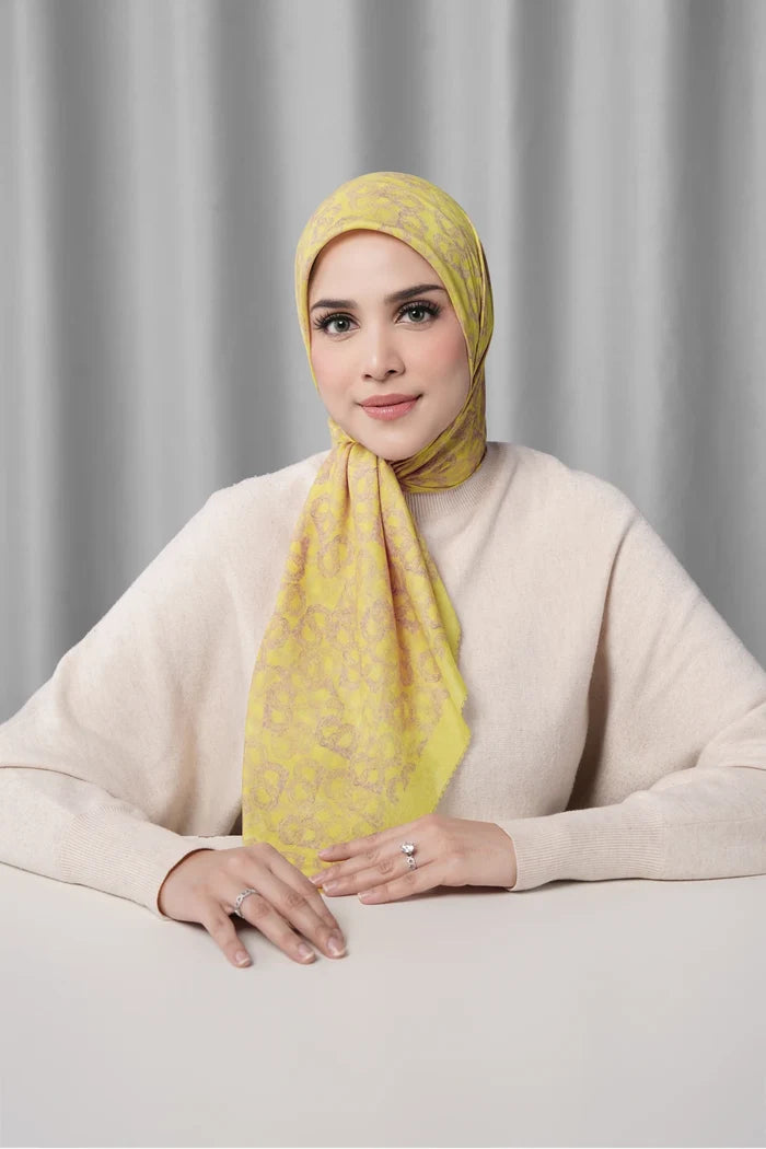 samla de fleur scarf in acacia by buttonscarves front view