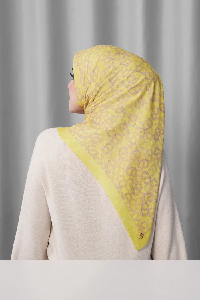 samla de fleur scarf in acacia by buttonscarves back view