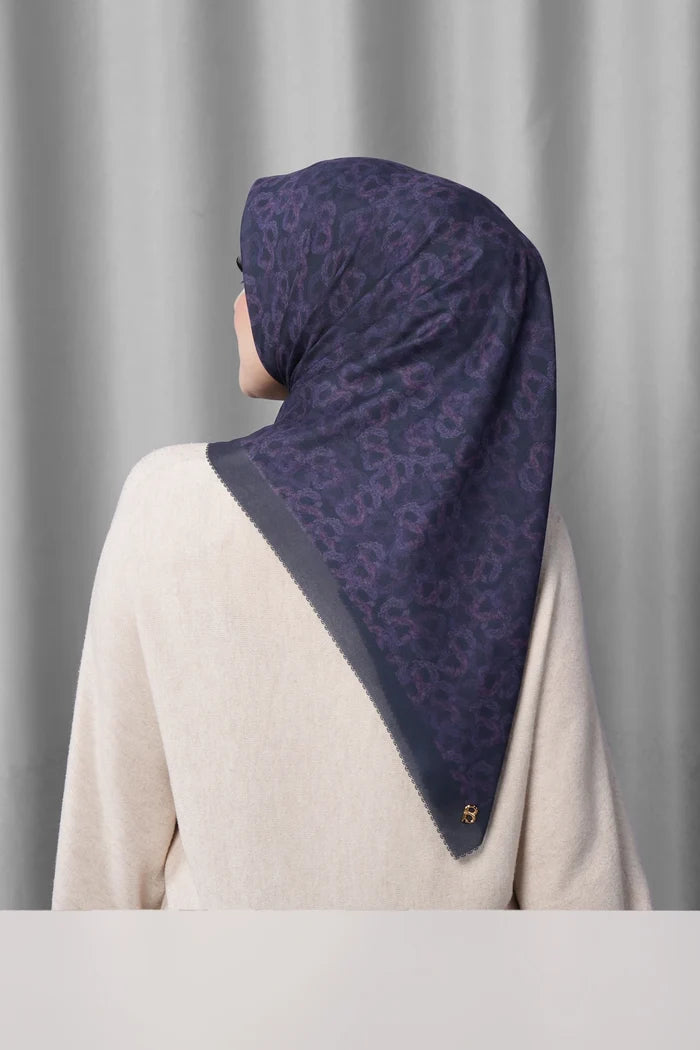 samle de fleur scarf in baritone blue by buttonscarves back view