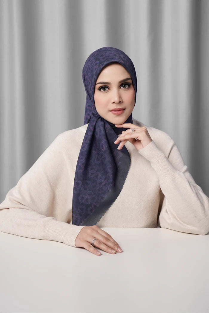 samle de fleur scarf in baritone blue by buttonscarves front view