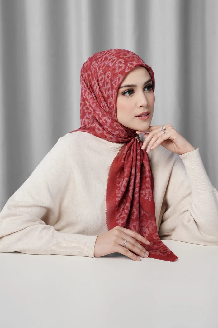 samle de fleur scarf in brick red by buttonscarves