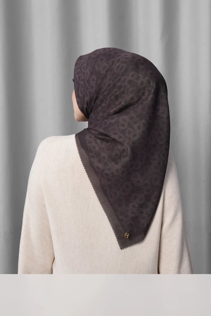samla de fleur scarf in ganache by buttonscarves back view