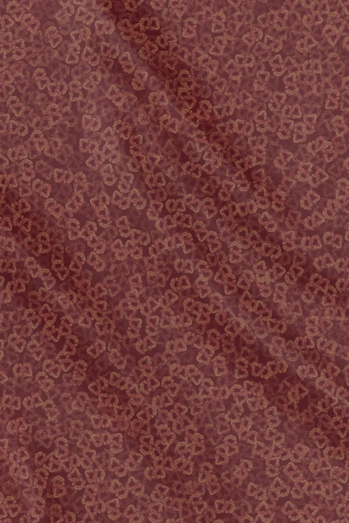 samle de fleur scarf in red mahogany by buttonscarves motifs detail