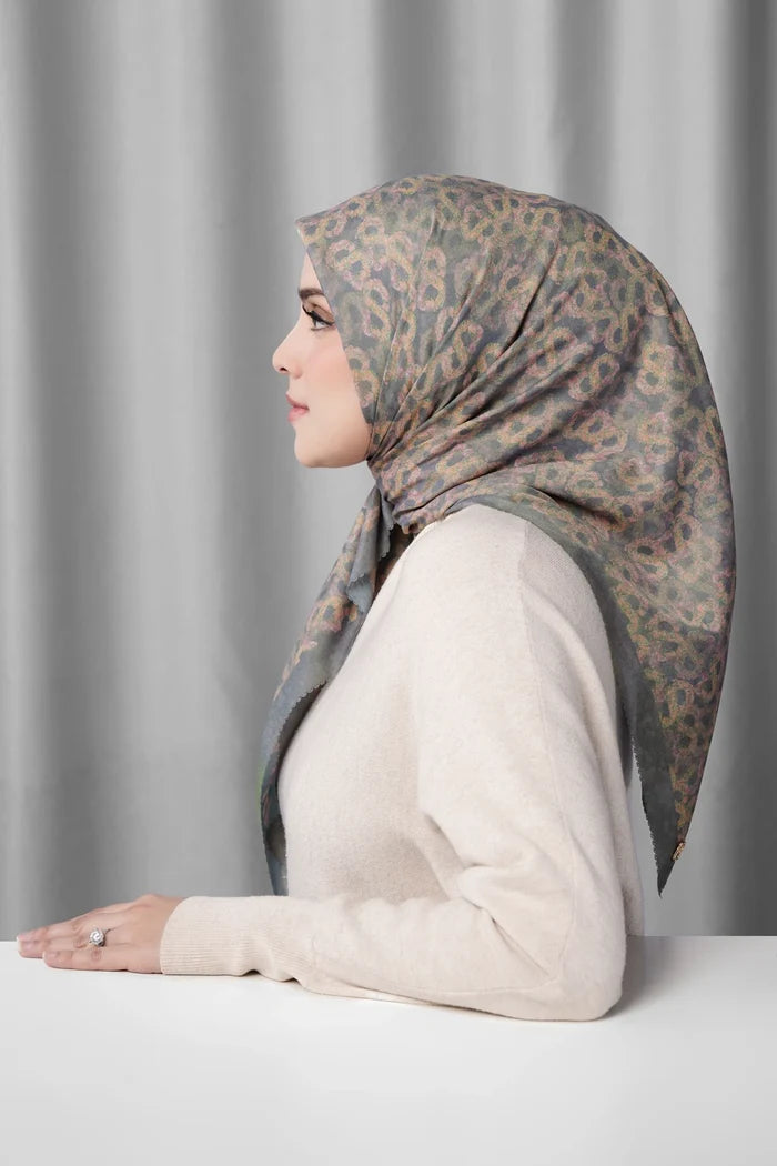 samla de fleur scarf in smoked pearl by buttonscarves side view