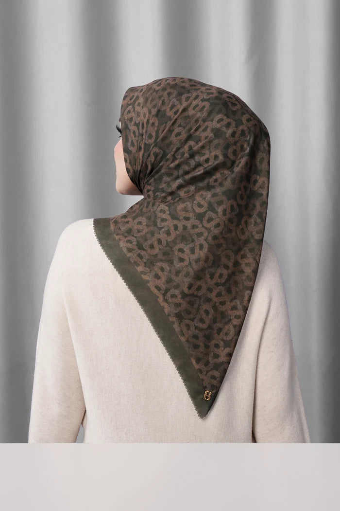samla de fleur scarf in turkish coffee by buttonscarves back view
