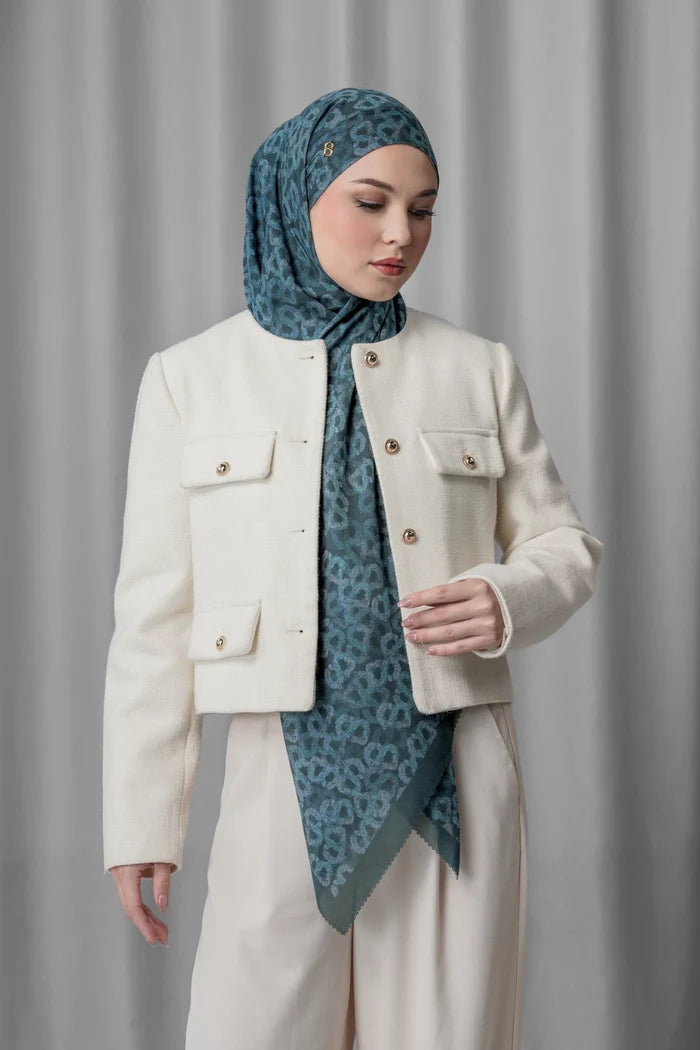 samla de fleur tie back square scarf in blueberry by buttonscarves
