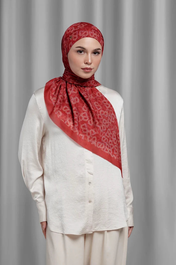 Samla de Fleur Tie Back Square - Brick Red